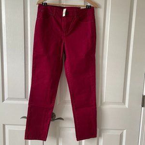 NWT Talbots Slim Ankle Heritage Red Jeans Size 8